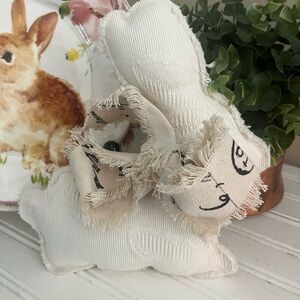 Cream Fabric Bunny Decor